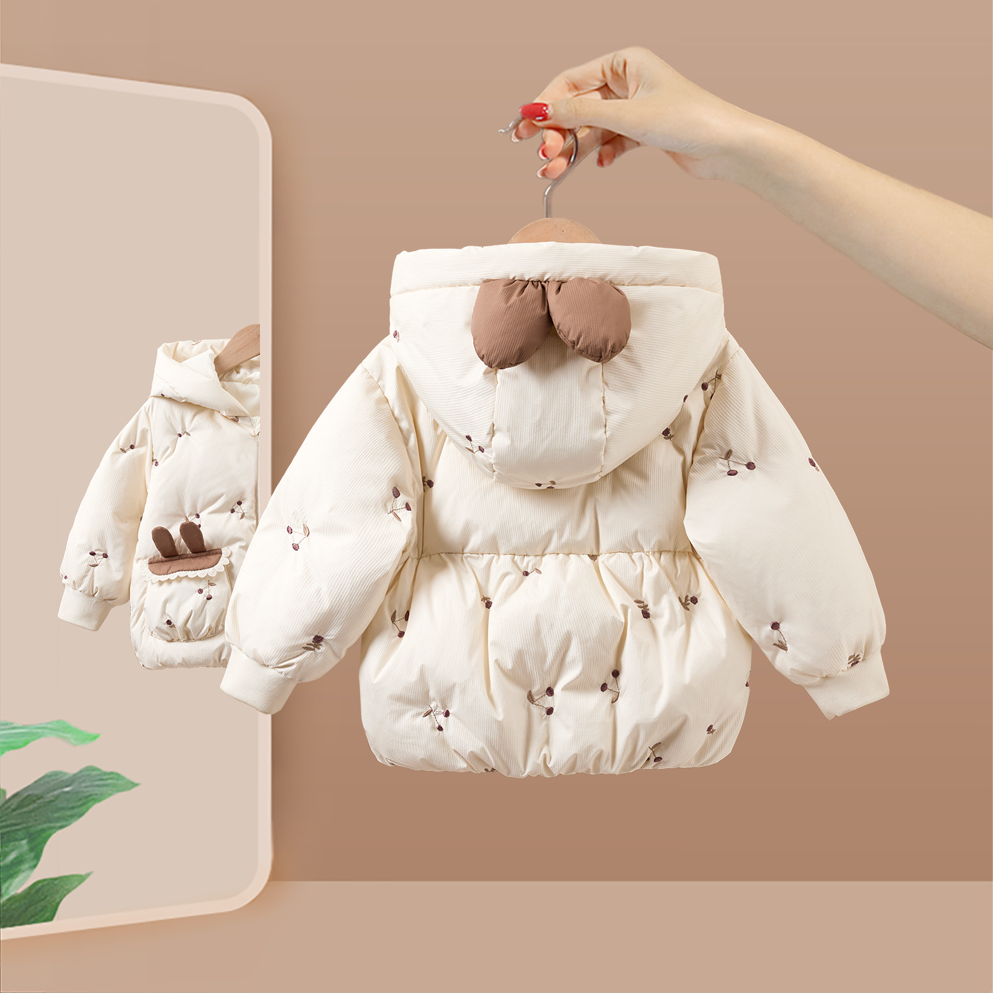 女童羽绒服2025新款冬装小童洋气90白鸭绒女宝宝冬季保暖儿童外套