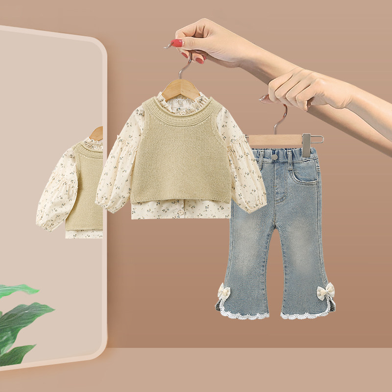 套装春季2025新款女宝洋气时髦三件套儿童打底衫马甲,童装/婴儿装/亲子装,套装,淘宝优惠券,粉丝福利购,淘宝优惠卷