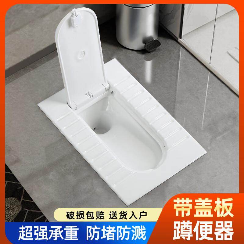 吉菲亚蹲便器带盖板套装翻盖式陶瓷大便器家用冲水箱蹲坑一体蹲厕