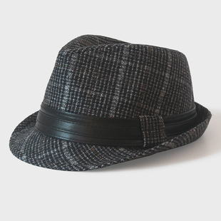 老人礼帽春秋季男士帽子中老年冬帽冬天男款复古英伦范老头平顶帽