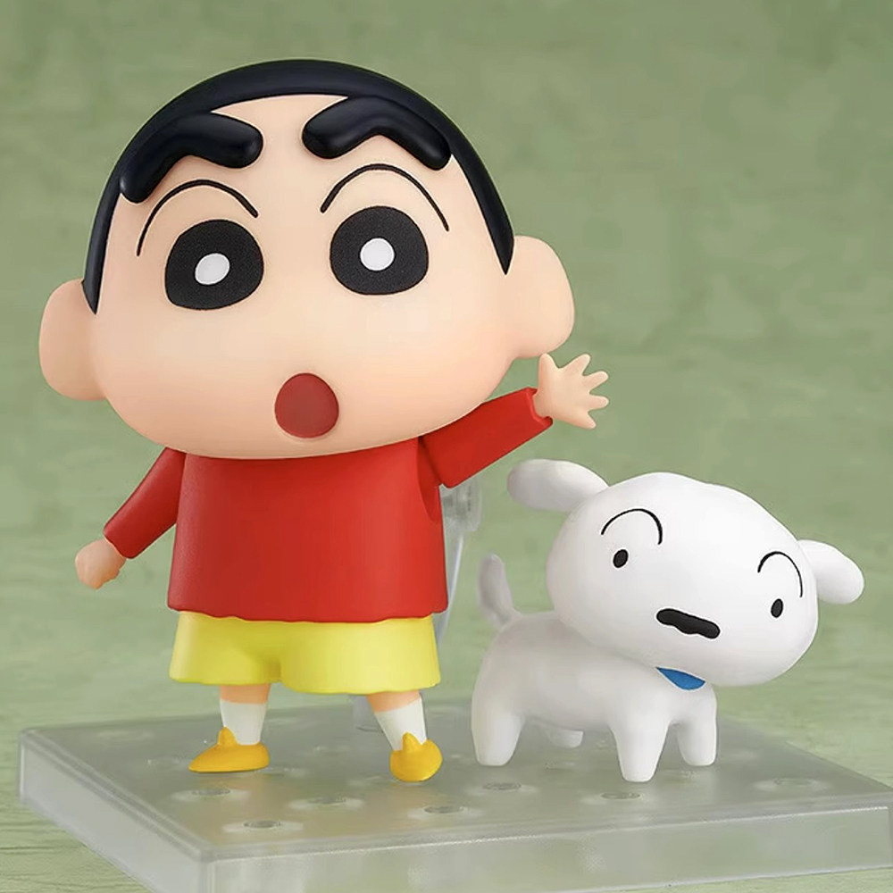 蜡笔小新1317粘土人野原新之助小白 q版可动可换脸公仔手办模型