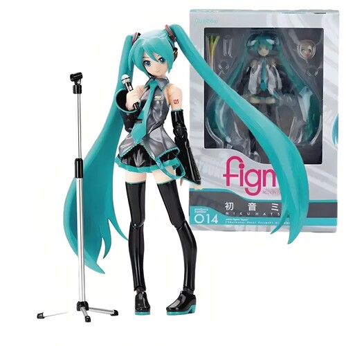 初音手办 Figma014#虚拟歌手 葱娘MIKU 关节可动手办模型摆件