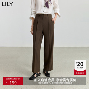 【商场同款】LILY2025秋新款女装复古中腰休闲通勤直筒裤小个子