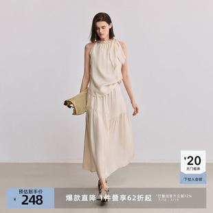 挂脖背心上衣 莫代尔混纺设计感休闲百搭无袖 LILY2025夏新款 女装