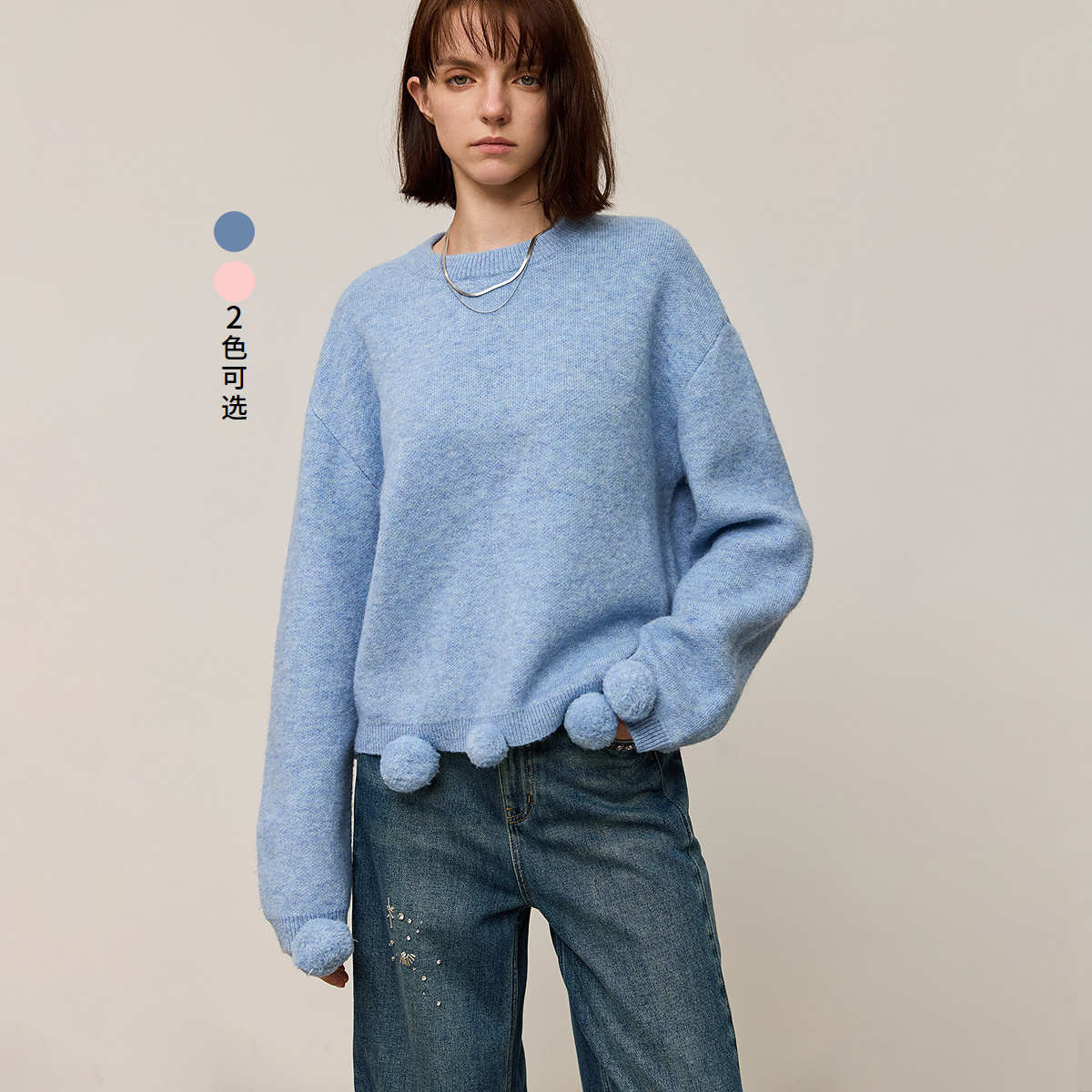 舒适罗纹织造领口结构紧密平整