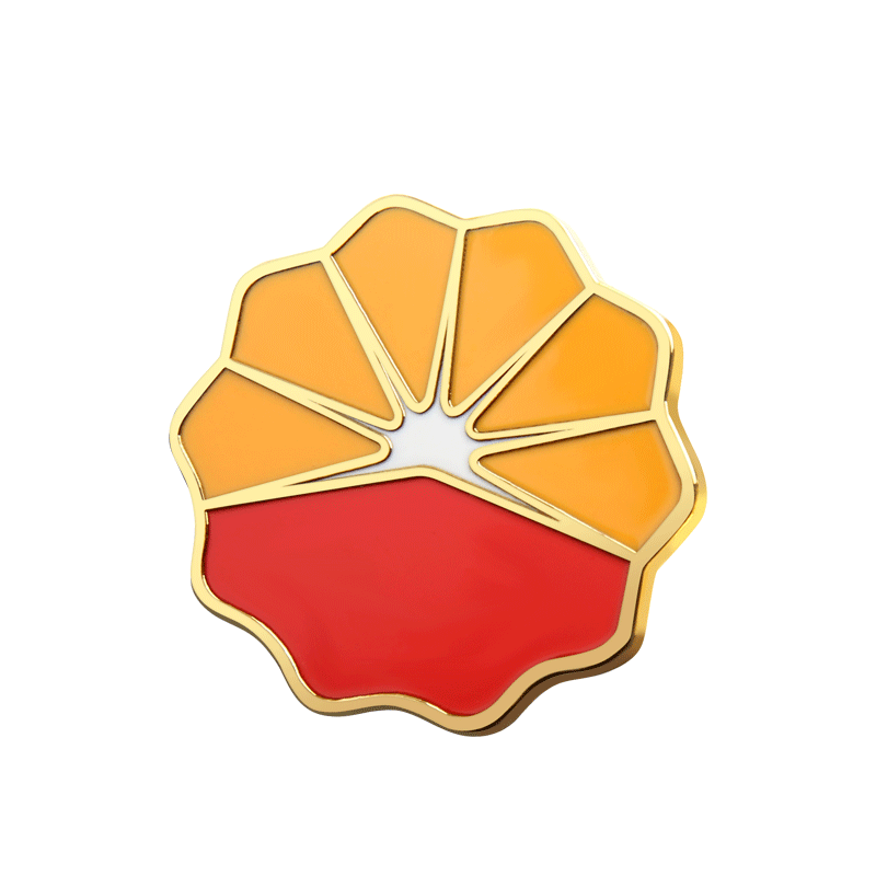石油珐琅徽章金属磨砂定做公司LOGO铜质胸章多边形胸针定制作