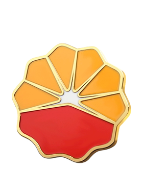 金属磨砂logo铜质多边形制作胸针