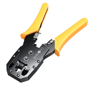 秋叶原网线钳压线钳工程网络六类七类电话线水晶头4P/6P/8P三用多功能省力剥剪线钳子压接工具QS9070 QS9069