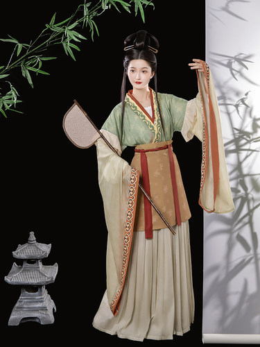 柒邑原创汉服女魏晋南北朝复原款【南风知意】大袖襦神仙服古装秋