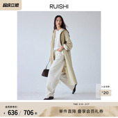 RUISHI芮时 风衣女秋 和纸肌理斗篷连帽外套松弛感随性A廓形长短款