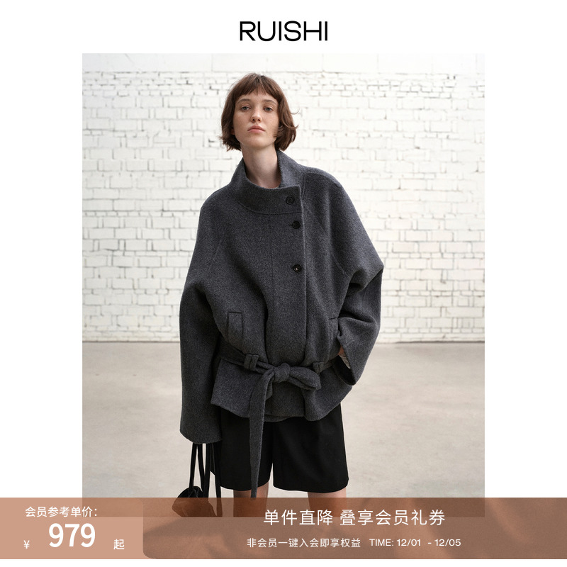 RUISHI芮时驼绒中长款毛呢外套