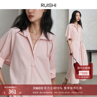 A字长款 衬衫 连衣裙女春夏 上身纸片人宽松立体插肩袖 RUISHI芮时