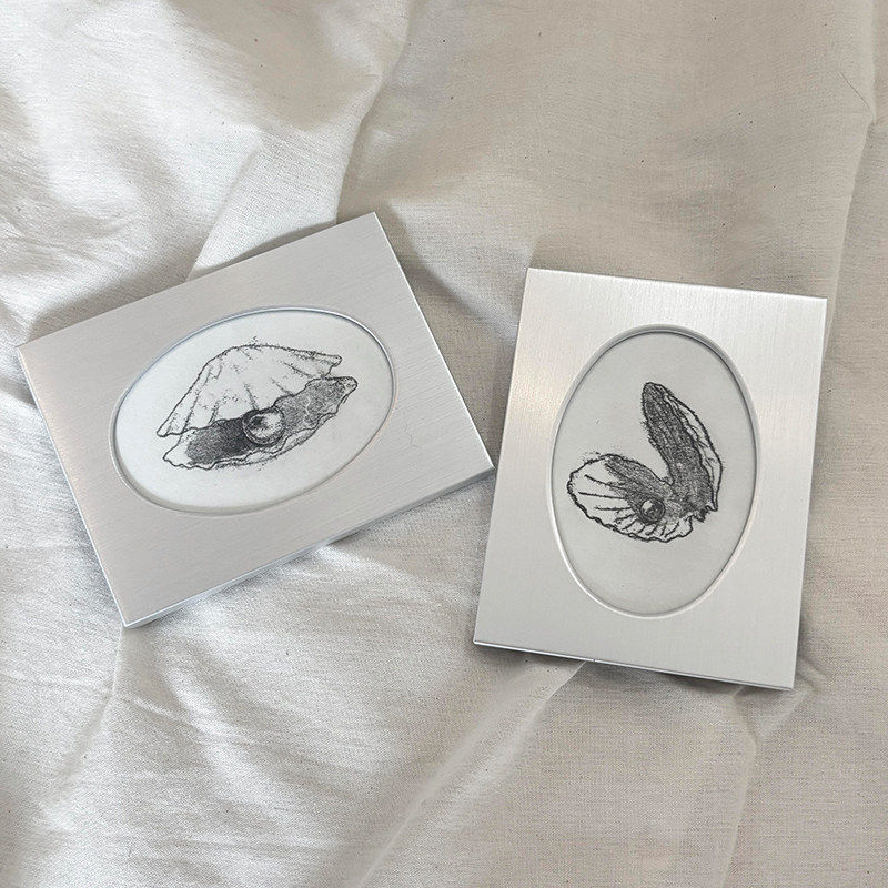 贝壳与珍珠现代简约轻奢卧室装饰画小众高级感客厅沙发背景墙挂画