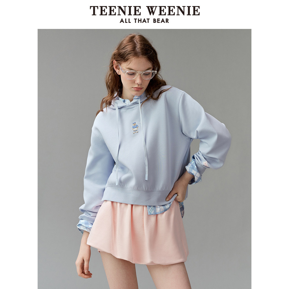 TeenieWeenie小熊奥莱女装短款连帽卫衣2025秋季潮流