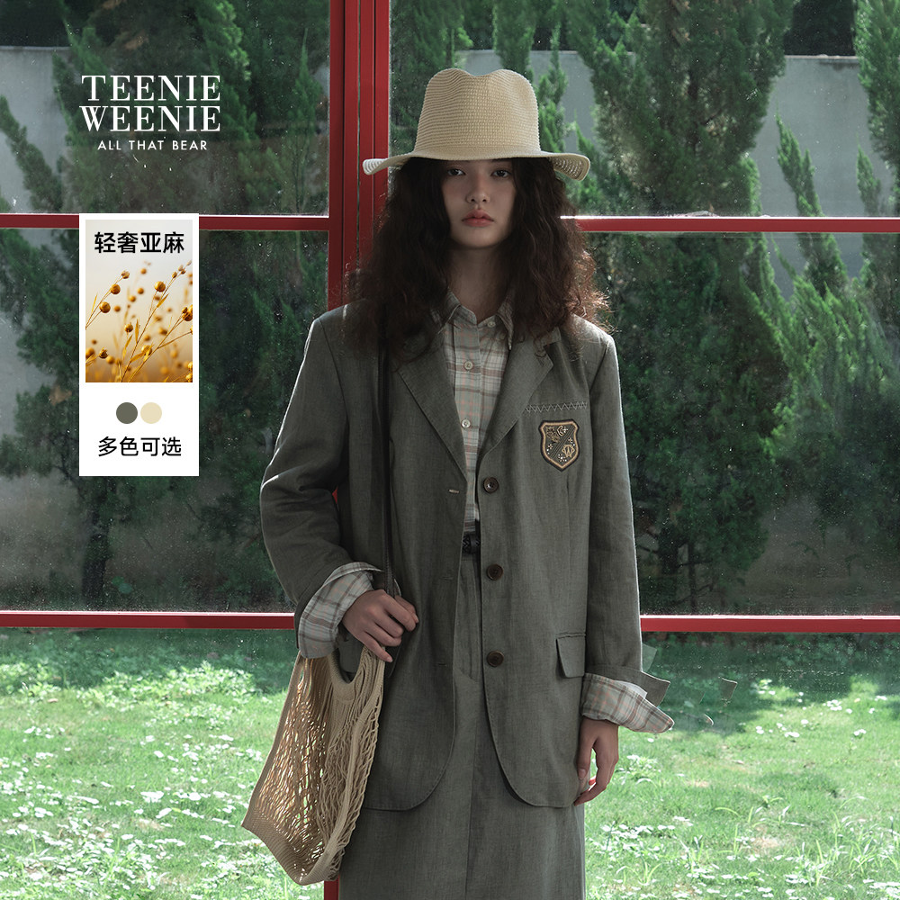 【亚麻】TeenieWeenie小熊奥莱2025秋季新款老钱风休
