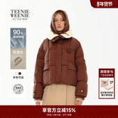 TeenieWeenie小熊奥莱羽绒服冬季 时髦雪花图案可拆卸连帽羽绒外套
