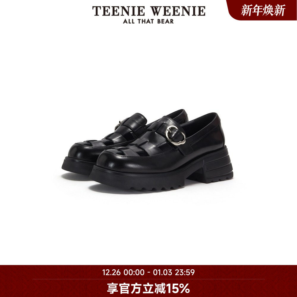 TeenieWeenie小熊奥莱秋方圆头镂空凉鞋轻休闲单鞋女