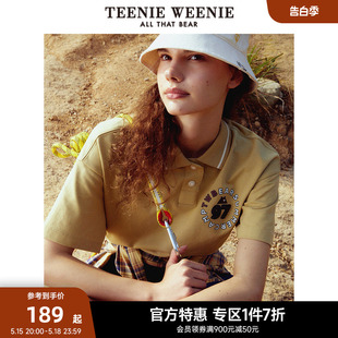 上衣女休闲基础款 显白橄榄绿polo衫 TeenieWeenie小熊奥莱夏季