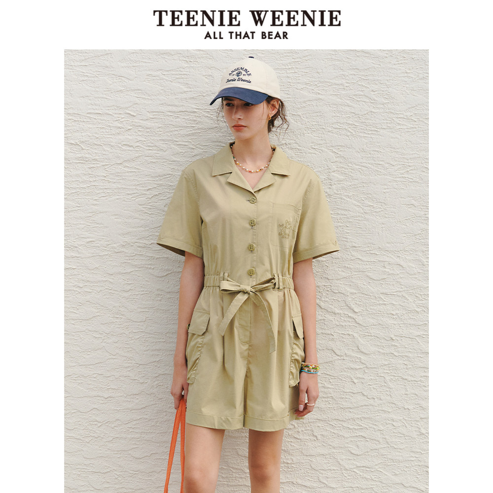 TeenieWeenie小熊奥莱女装夏装户外工装风短袖连体休闲裤