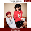 TeenieWeenie小熊奥莱连帽抽绳红色上衣卫衣时尚 休闲国潮女 秋季