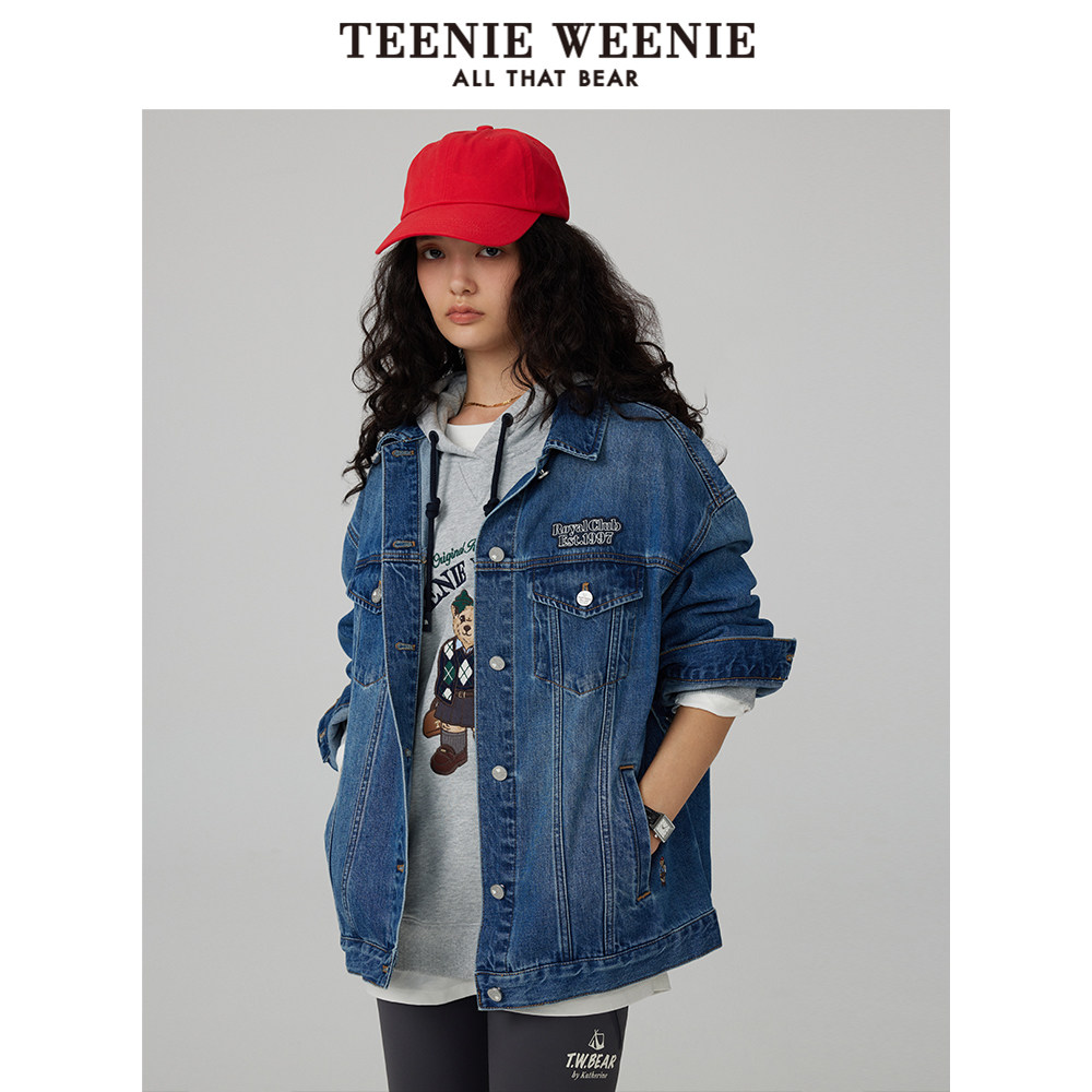 TeenieWeenie小熊奥莱冬装宽松复古牛仔短款外套时髦松弛