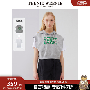 女 TeenieWeenie小熊奥莱卫衣女韩版 设计感辣妹风上衣短袖