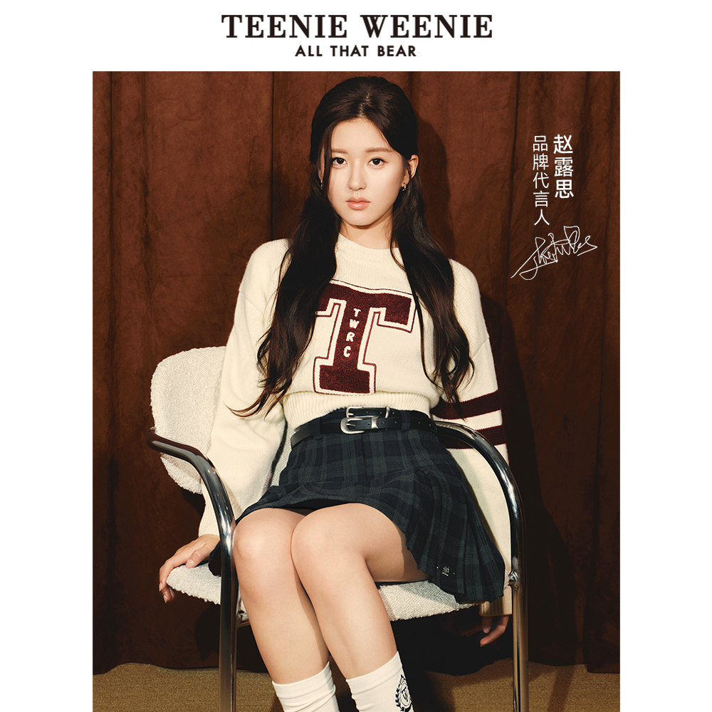 【赵露思同款】TeenieWeenie小熊奥莱秋季毛衣针织衫女士