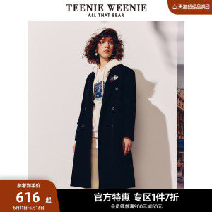 TeenieWeenie小熊奥莱绵羊毛毛呢大衣女秋冬新款女呢子外套中长款