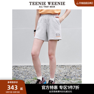 子 TeenieWeenie小熊奥莱宽松基础款 休闲简约舒适印花短裤