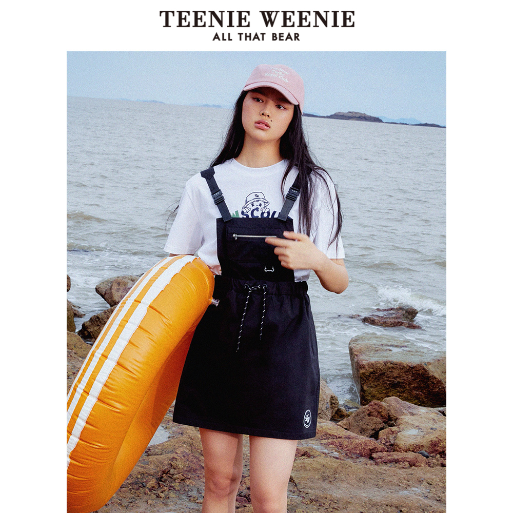 TeenieWeenie小熊奥莱夏季黑色背带连衣裙酷搭配时髦