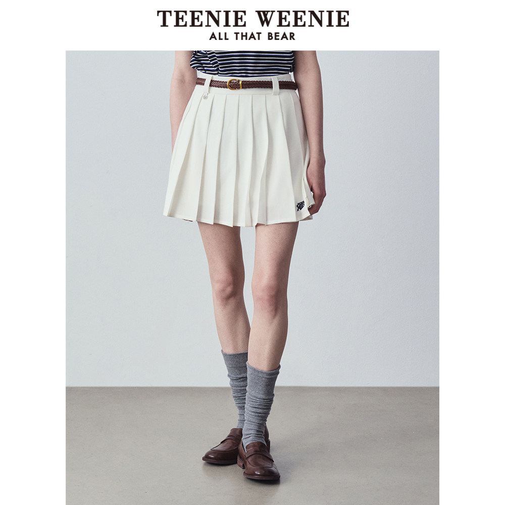 TeenieWeenie小熊奥莱夏新款高腰百褶短裙A字短裙半身裙
