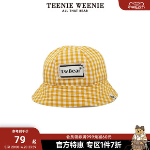 TeenieWeenie小熊奥莱字母格纹帽子女春渔夫帽出游旅行