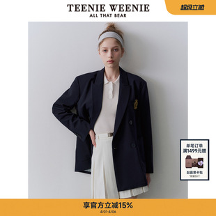 TeenieWeenie小熊奥莱女装 休闲学院风中长款 轻商务西装 外套女 秋季