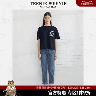 潮裤 TeenieWeenie小熊奥莱牛仔裤 宽松韩版 女直筒裤 子女装