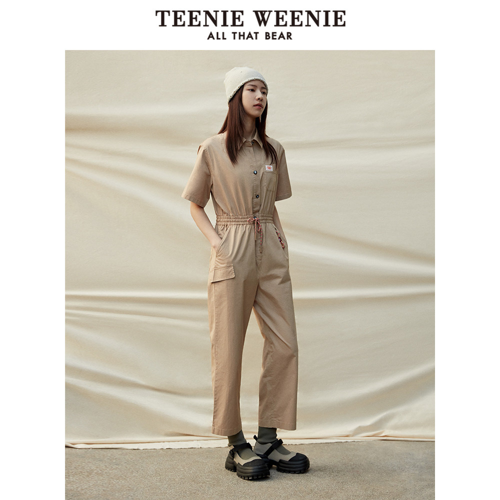 TeenieWeenie小熊奥莱女装夏季工装风休闲潮酷短袖卡其阔