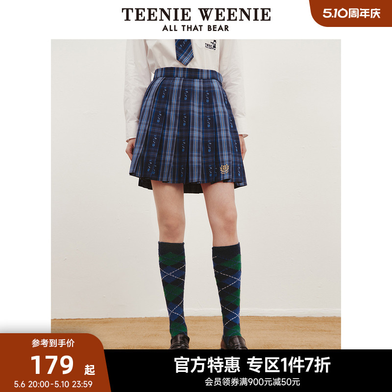 TeenieWeenie小熊奥莱春季格纹半身裙JK短裙学院风小个子A字裙女 女装/女士精品 半身裙 原图主图