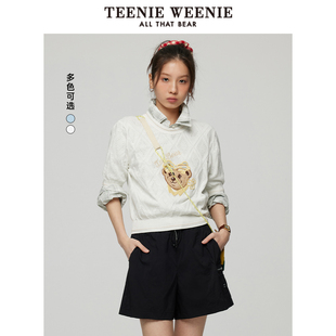 潮流休闲甜酷圆领短袖 TeenieWeenie小熊奥莱针织T恤女装 毛衣夏款