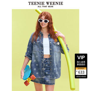TeenieWeenie小熊牛仔外套夏季 时尚 夹克女 smiley联名系列