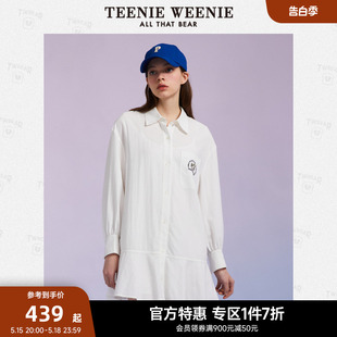 春新款 连衣裙鱼尾裙初恋裙气质裙女装 TeenieWeenie小熊奥莱长袖