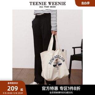 TeenieWeenie小熊奥莱秋冬简约休闲帆布包单肩包大容量女