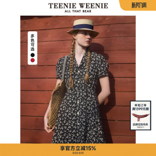 碎花清新短袖 法式 茶歇裙 连衣裙夏款 TeenieWeenie小熊女装
