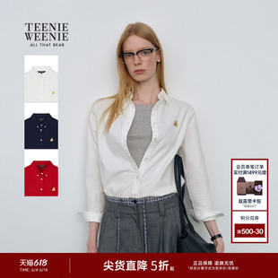 Teenie Weenie小熊女装衬衫26春新款轻薄舒适低调牛津纺衬衣上衣