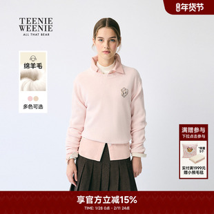 TeenieWeenie小熊奥莱毛针织衫冬季简约大方时尚小熊圆领刺绣毛衣