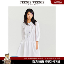 TeenieWeenie小熊奥莱娃娃领连衣裙衬衫式裙子少女感初恋裙秋冬