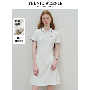 TeenieWeenie小熊奥莱气质收腰Polo连衣裙夏装 连身裙裙子