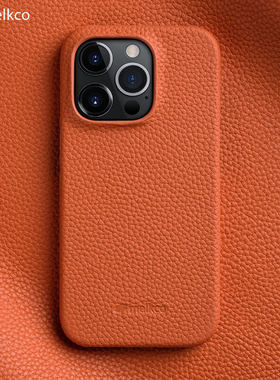 Melkco适用苹果15promax手机壳14Pro真皮保护套15Plus防滑简约壳15Pro皮质手机壳14Plus半包防摔15头层牛皮套