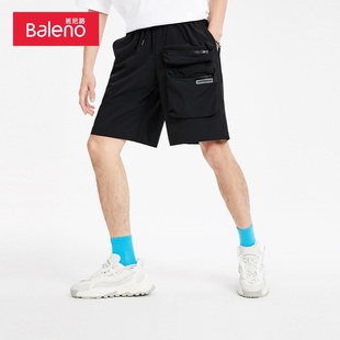 男运动跑步宽松五分裤 班尼路2023夏季 休闲短裤 大口袋工装 潮 新款