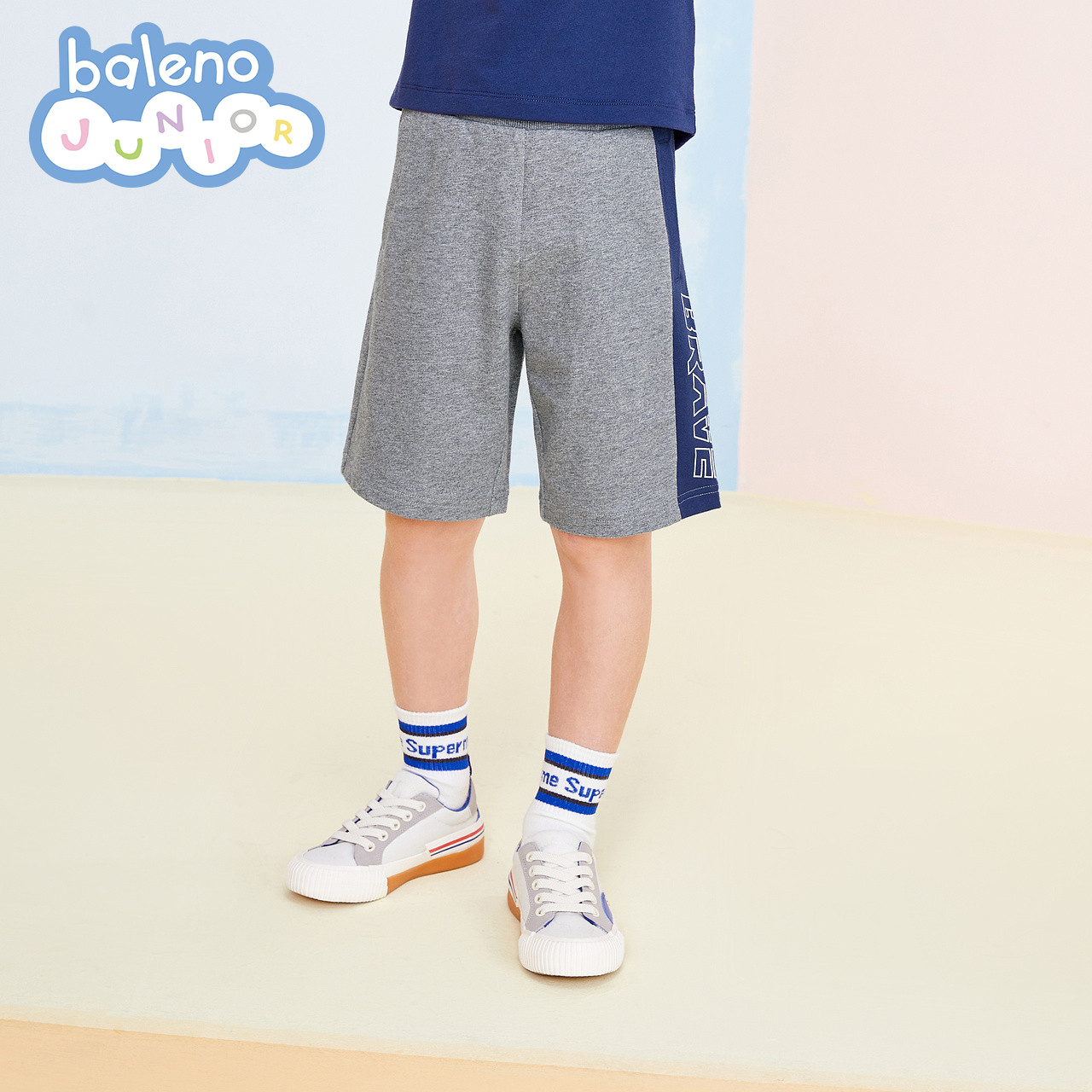 班尼路童装夏季新款中大童撞色针织运动五分裤男童纯棉休闲短裤,童装/婴儿装/亲子装,裤子,淘宝优惠券,粉丝福利购,淘宝优惠卷