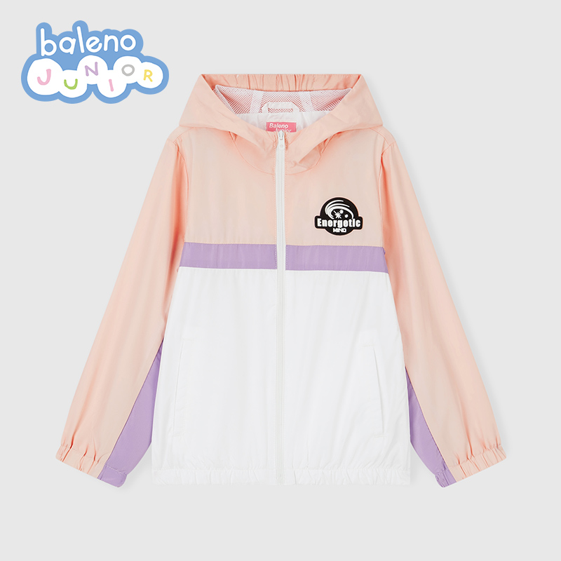 班尼路春夏新款女童开衫上下拼色防UV风衣外套防晒防风运动外套