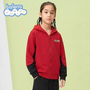 班尼路儿童外套春秋款2026新款男童薄款连帽开衫卫衣女大童上衣Z